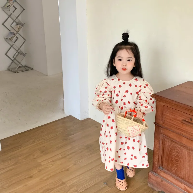 

Новое поступление 2022, одежда для девочек, платье принцессы, элегантное Цветочное платье, одежда для девочек, романтическое платье