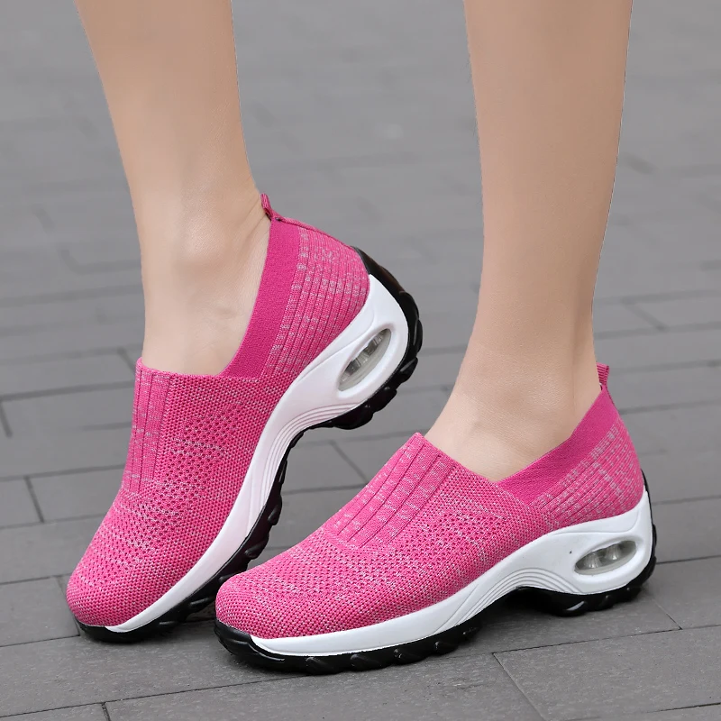 Купи Women Chunky Sneakers Fashion Casual Shoes Ladies Flat Platform Shoes Height Increasing Female Slip-On Trainers Zapatos Hombre за 533 рублей в магазине AliExpress