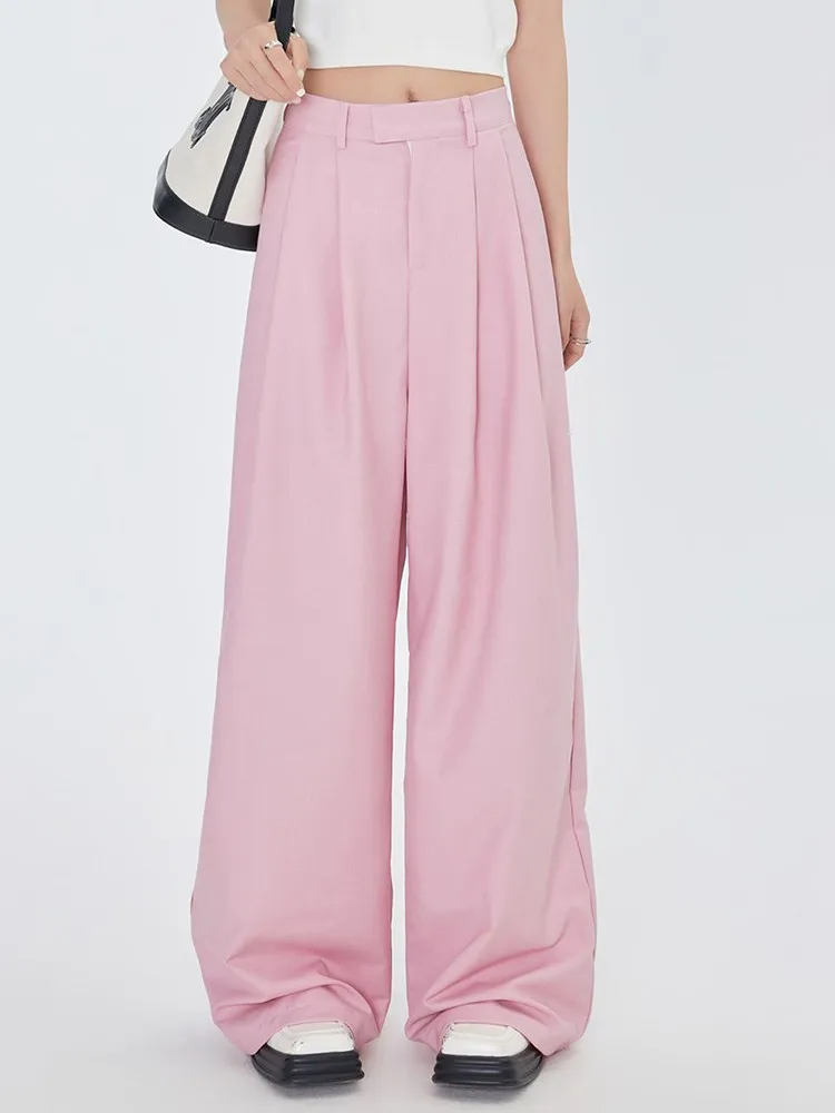 Элегантные однотонные Костюмные брюки XIZIHUPAN для женщин с высокой талией