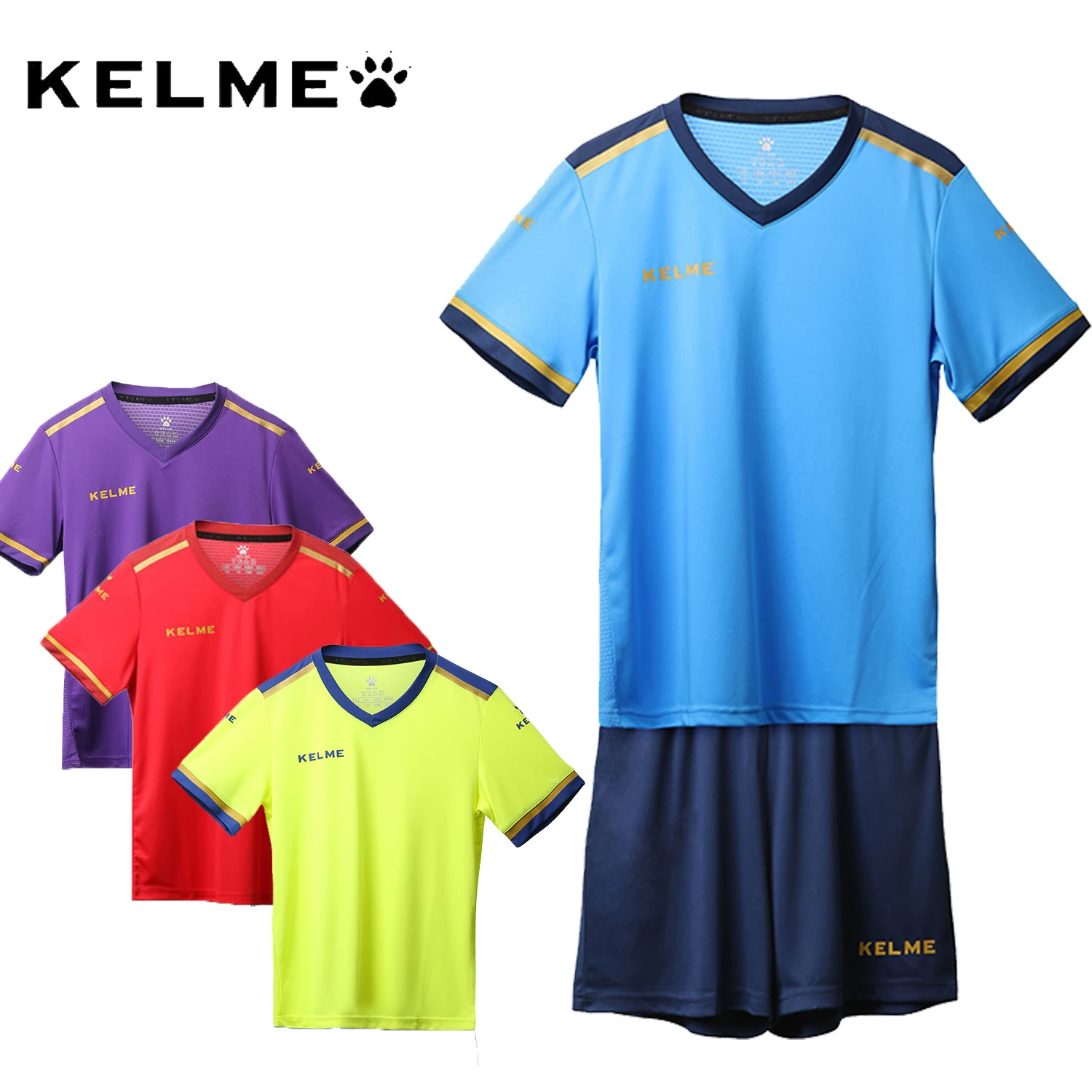 

Спортивный костюм KELME детское футбольное Джерси, летняя одежда для тренировок по футболу, дышащая детская спортивная одежда 3873001