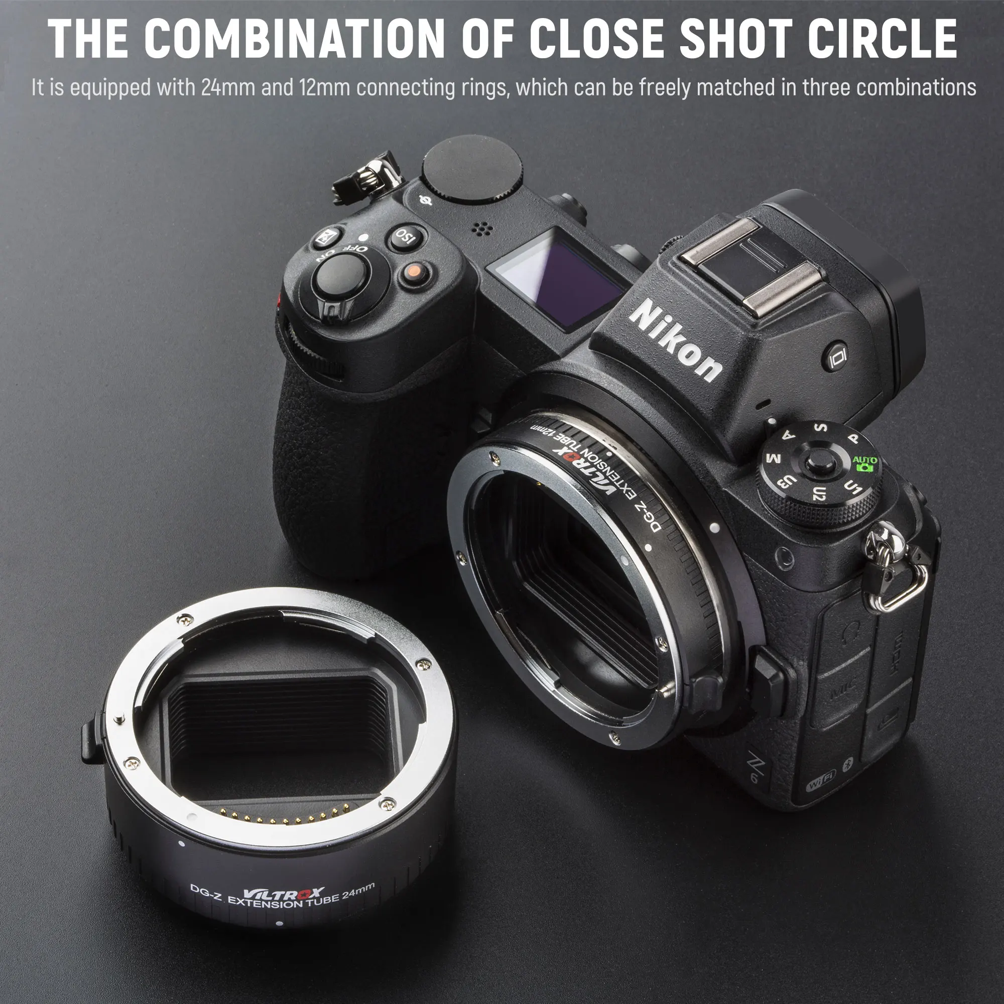 Адаптер-удлинитель для макросъемки AF Macro Extension Tube Lens Adapter Viltrox DG-Z Nikon Z с автофокусом для камер Nikon Z (Z6 II, Z7, Z50, Z7 II, Z5, Z9, Zfc) (art.: 3920d80fcf374) - 3920d80fcf374