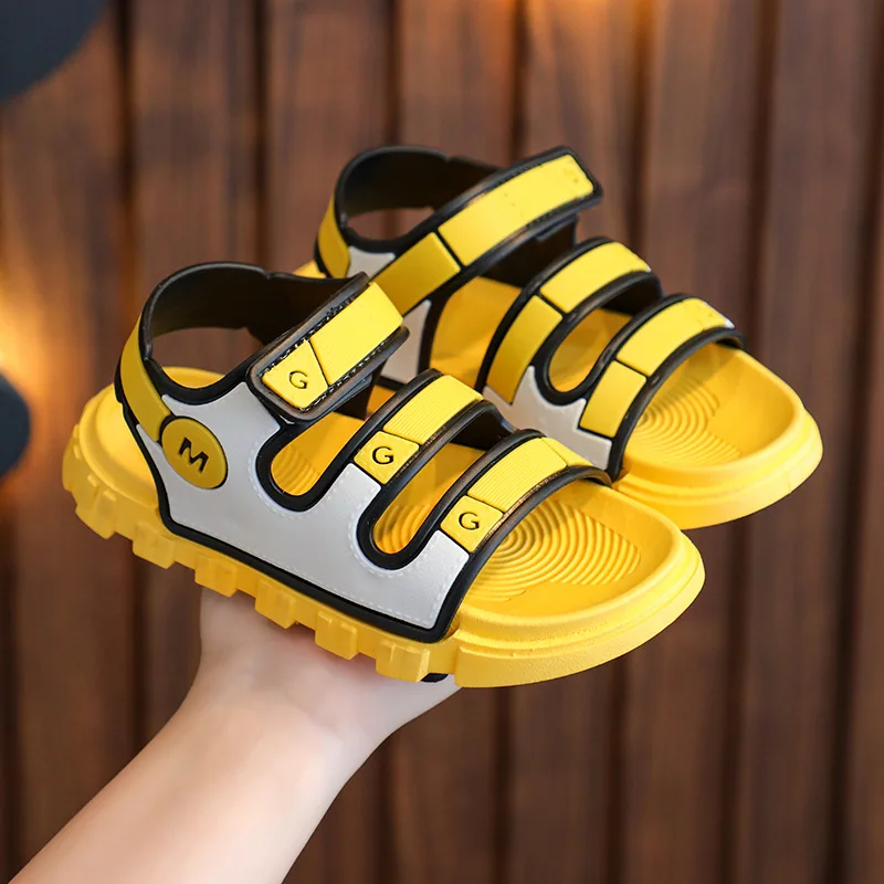 Enlarge Children's Sandals 2022 New Boys' Summer Open Toe Letter Non Slip Soft Sole Casual Outdoor Sports Sandals