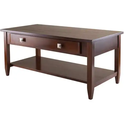 

Wood Richmond Coffee Table with Drawer, Walnut Finish