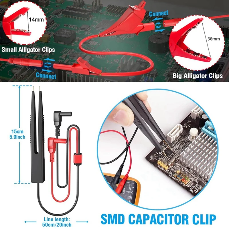 Набор тестовых щупов для мультиметра 25 шт. как показано на рисунке из пластика со