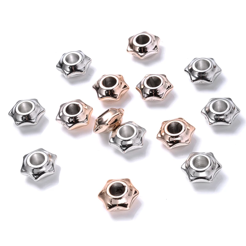 

50 шт./лот пластиковые бусины CCB шестигранные бусины 12x12 мм бусины-разделители россыпью для изготовления ювелирных изделий своими руками бра...