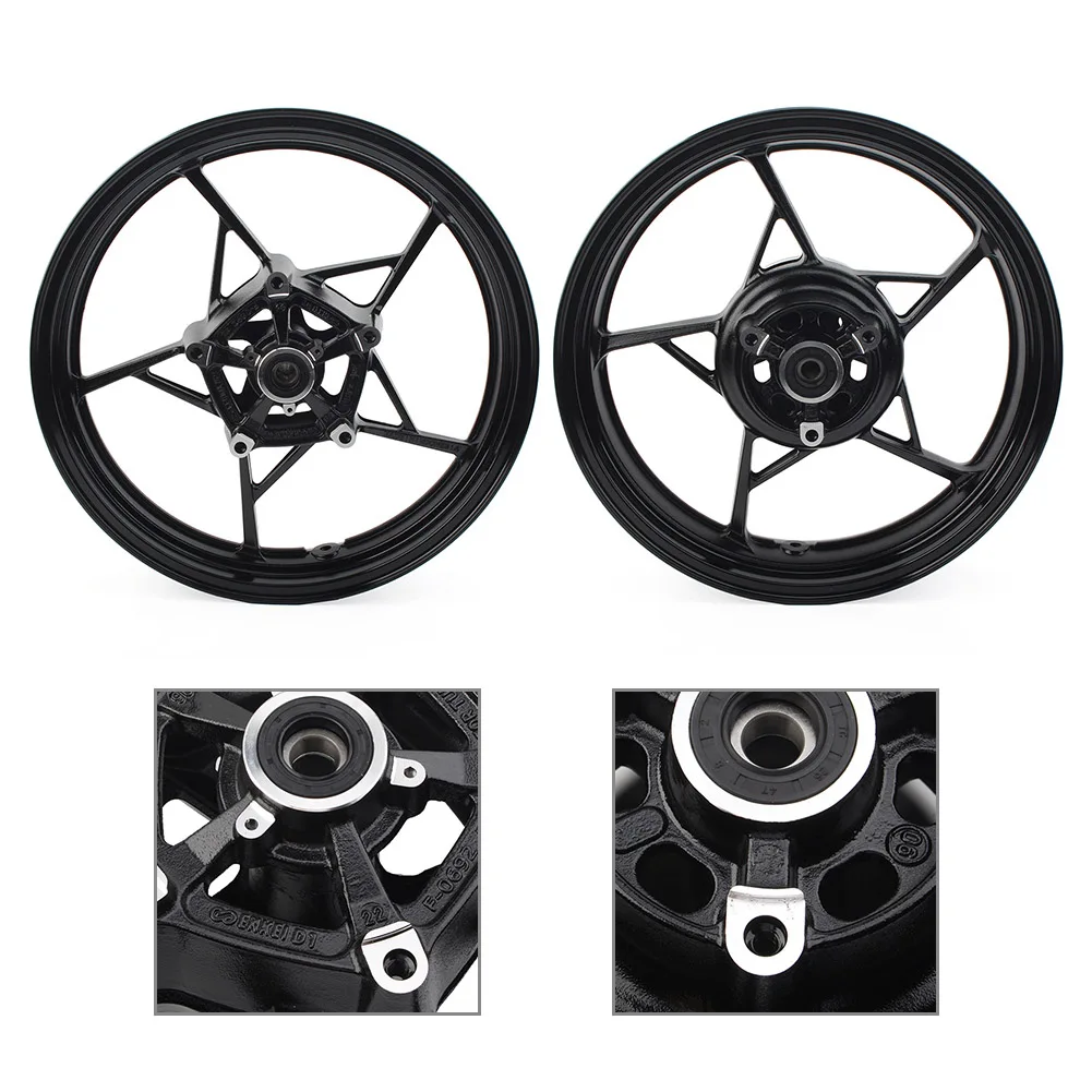 Глянцевые черные мотоциклетные передние + задние диски 2 шт. для Kawasaki Ninja 400 EX400 ABS