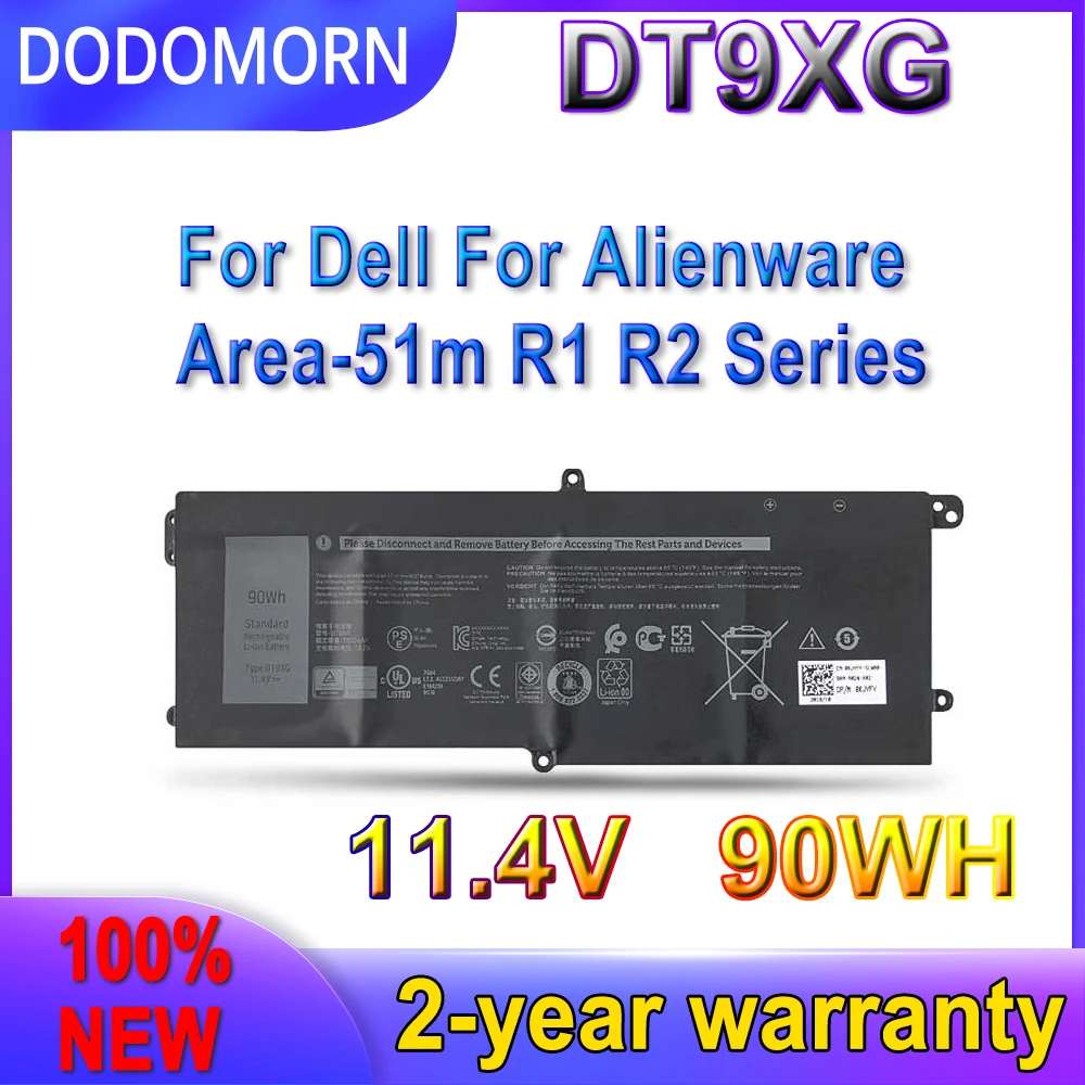 

DODOMORN Новый DT9XG Аккумулятор для Dell ALWA51M-R1782 D1968W D1968B D1746W D1733B AREA-51M P38E001