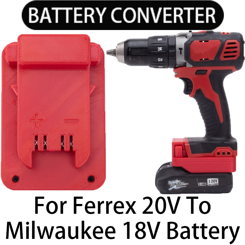 Адаптер для аккумулятора Milwaukee 18V Li-Ion Tools преобразует в Ferrex 20V li-ion адаптер