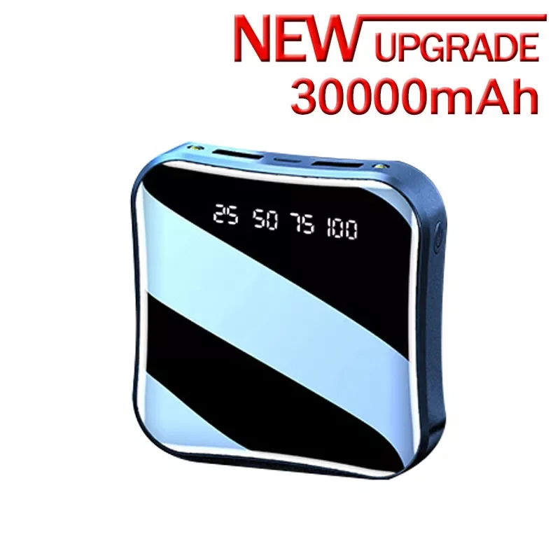 

30000mAh Mini Power Bank 2USB LED Display Portable External Battery Charger Powerbank High-capacity Power Banks for iPhone