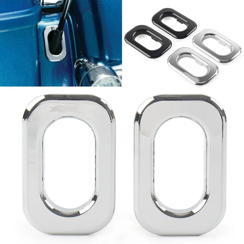 

1Pair Black/Chrome Motorcycle Antenna Hole Accent Cover For Harley Davidson Road Glide FLHR Special FLHRXS FLHXS