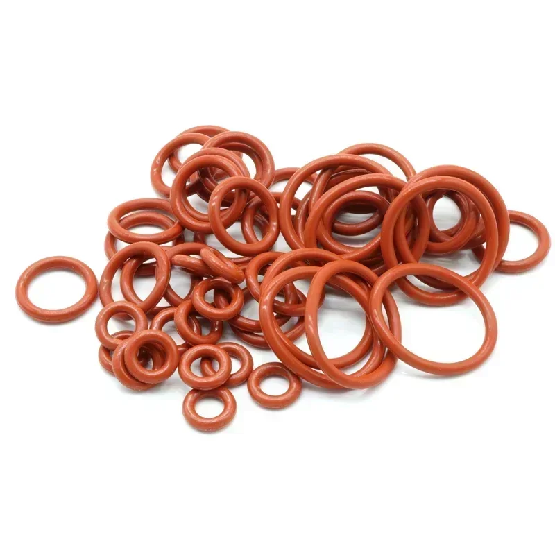 10/50Pcs Red Silicone VMQ O Ring Gaskets CS 4.0mm OD 12~155mm Food Grade Waterproof Washer Round Silicon Rubber Seal Gasket
