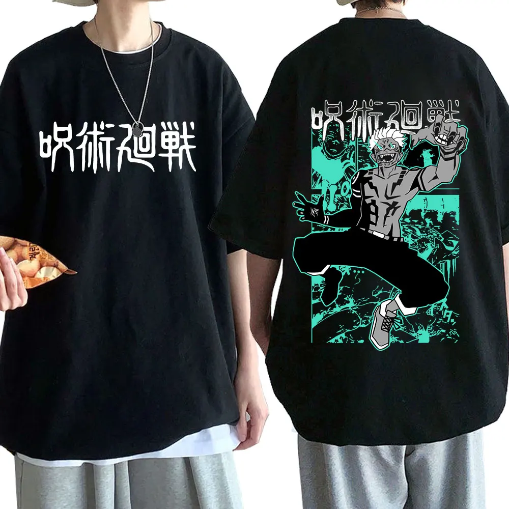 

Japanese Anime Jujutsu Kaisen Men T-Shirt Graphics Print T-shirts Harajuku Streetwear Ryomen Sukuna Short Sleeves Clothes Tops