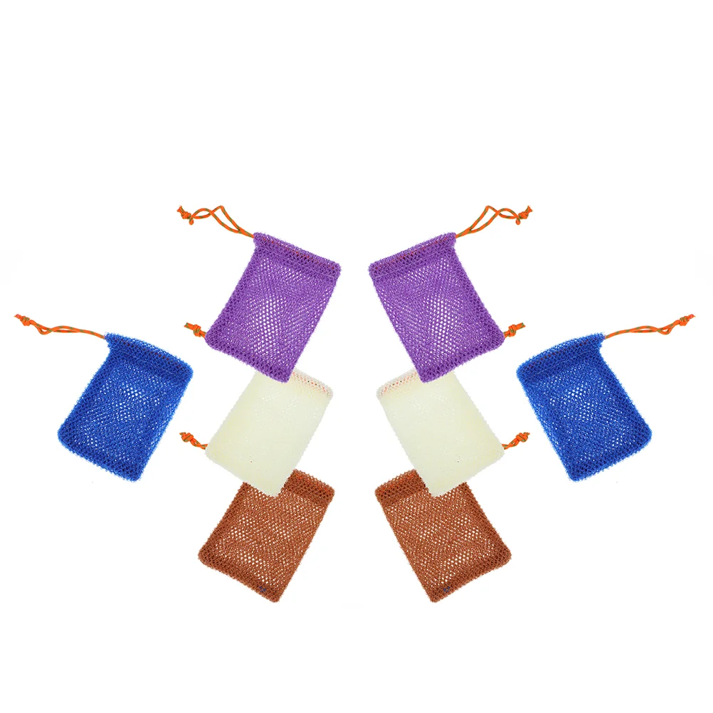 

8pcs Simple Drawstring Soap Bags Soap Foaming Pouches for Home Bathing Using