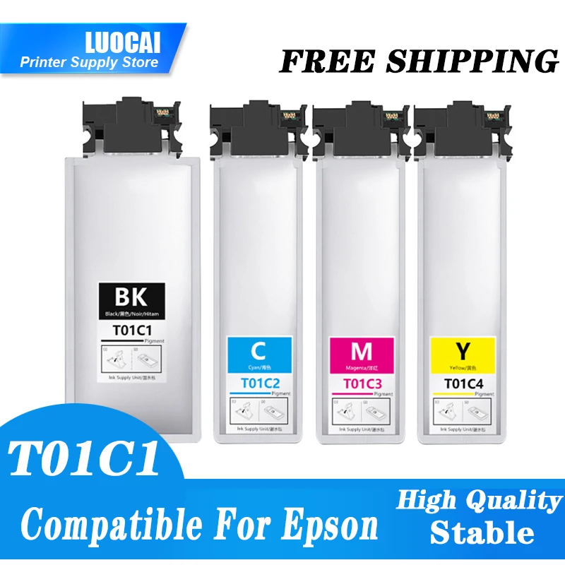 

4 вида цветов совместим с Epson T01C1, чернильный картридж Epson WF-C579RDTW C579Ra цветные чернила для принтера bag t5000, чернильный пакет E01C1