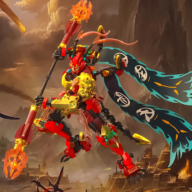 Qi Tian Da Sheng Mech Sun Wukong Assembles Building Blocks Children's Puzzle Toys Boy Model Birthday Gift