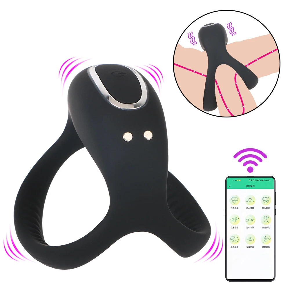 

Секс-игрушки для мужчин с управлением через приложение для задержки эякуляции продукт для взрослых стимулятор мошонки вибрирующее кольцо для пениса массаж пениса 9 режимов
