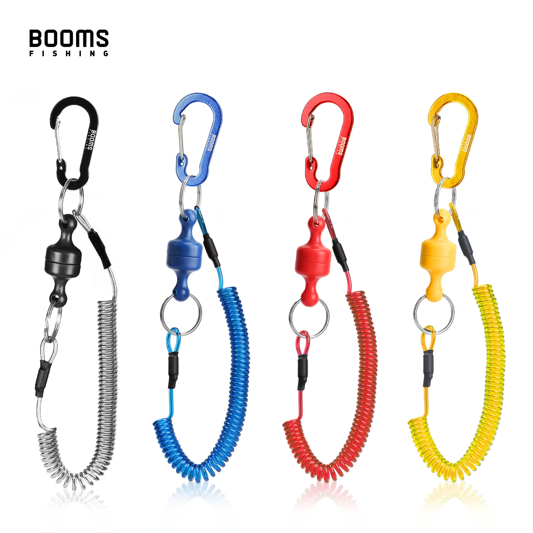 Booms-낚시 MRC 마그네틱 릴리스 클립 네트 홀더, 낚시 도구 코일 끈 1.5m 블랙