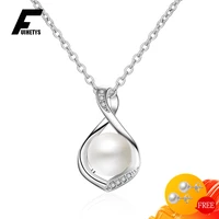 luxury pearl necklace s925 sterling silver jewelry with zircon gemstone pendant accessories for women wedding promise party gift