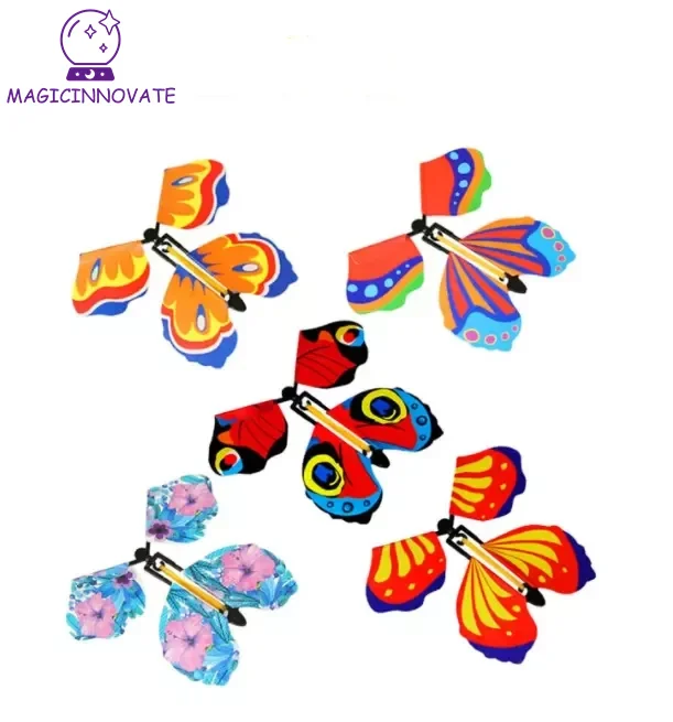 

5pcsFlying in the Book Magic Butterfly Funny Toy for Child Surprising Magie Paper Band Force Flying Trick Birthday Wedding Card