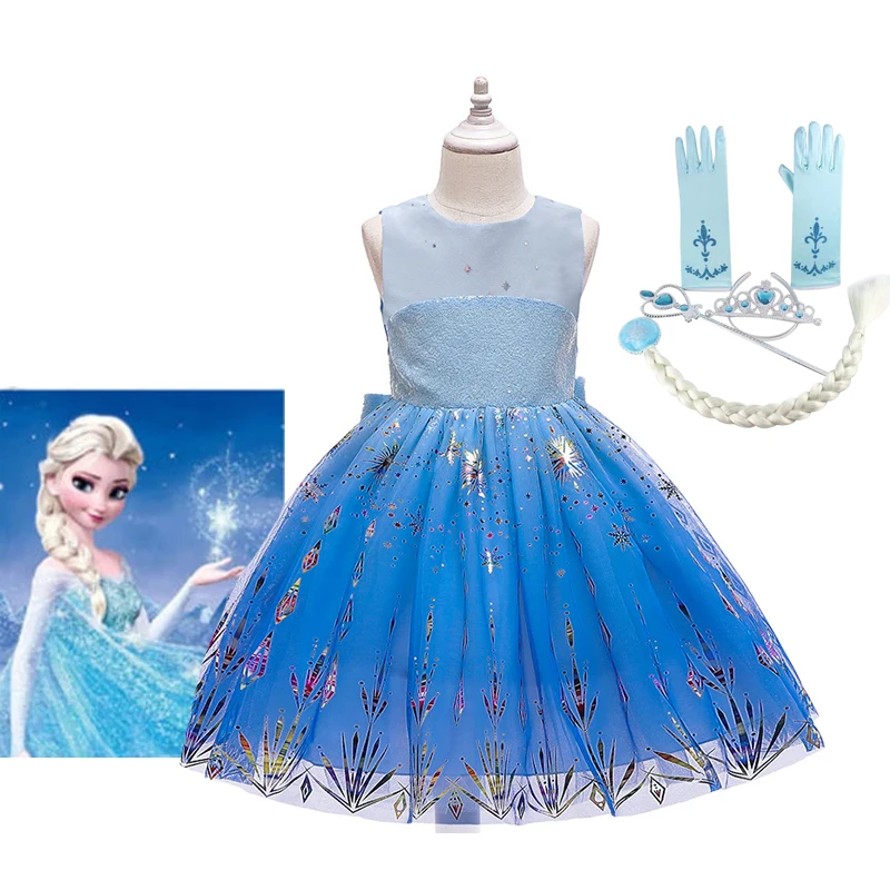 

Frozen 2 Girls Elsa Cosplay Dress Costume Kids Fancy Children Gowns Princess Vestidos Infantil Snow Queen Party Clothes Xmas