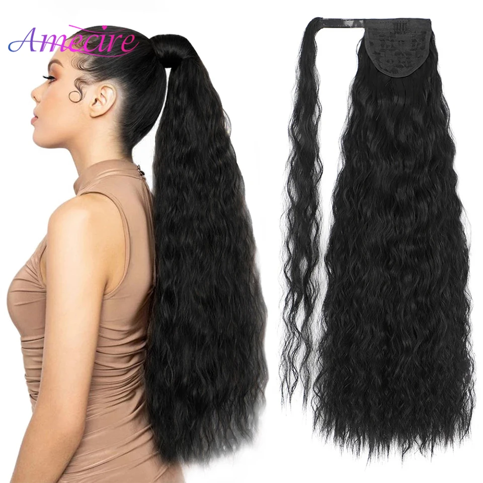 

Синтетические волосы, вьющиеся волосы, накладной хвост вокруг водной линии, волнистые волосы для наращивания, длинные волнистые накладные ...