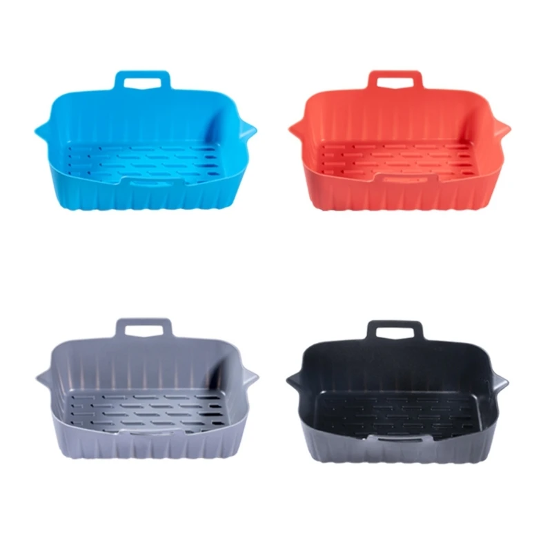 

Силиконовые корзины, Прямоугольный Коврик для фритюрницы, аксессуары для фритюрницы, 4 цвета для приготовления пищи