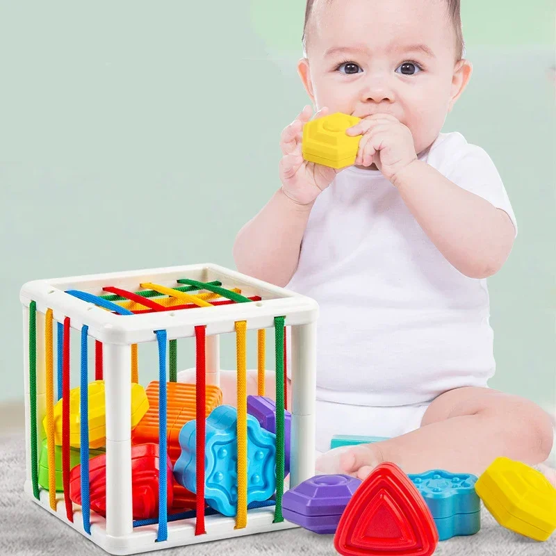 

Montessori New Colorful Shape Blocks Sorting Game Baby Learning Educational Toys for Children Bebe Birth Inny 0 12 Months Gift