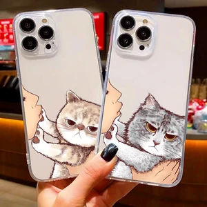 cute cat luxury ultra thin clear phone case for apple iphone 11 12 13 pro max 12 13 mini x xr xs max se 6 7 8 plus celular free global shipping