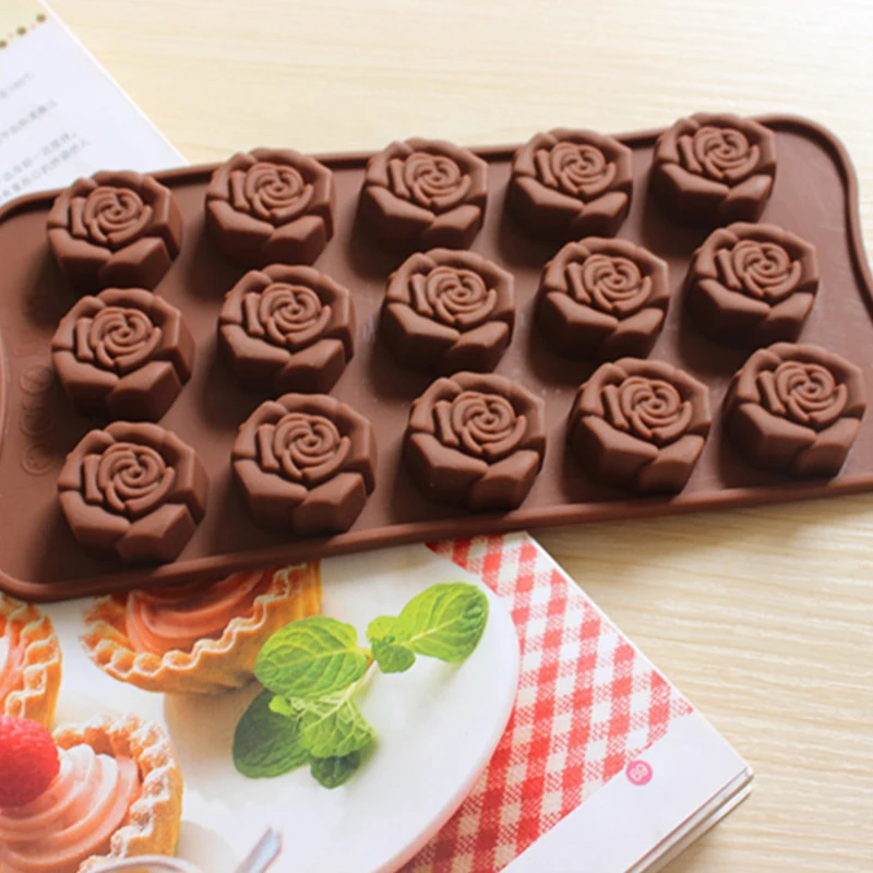 

Flower Rose Silicone Mould Cake Decorating Chocolate Wax Melts Mold Baking Ice Baking Mold