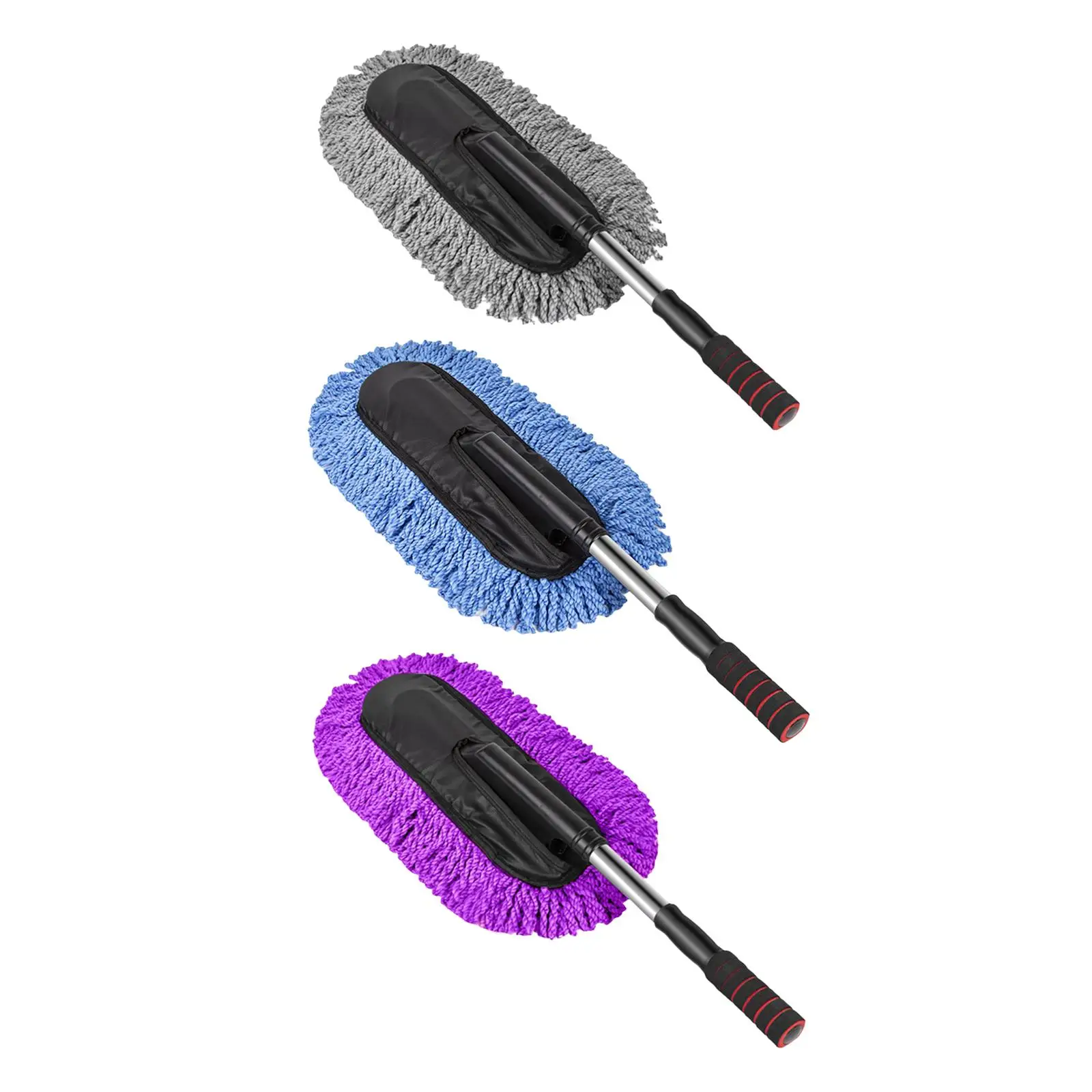 Multi Functional Microfiber Car Duster with Extendable Handle Washing Dusting Tool Mop for Bathrooms Bike Closets Car Boats