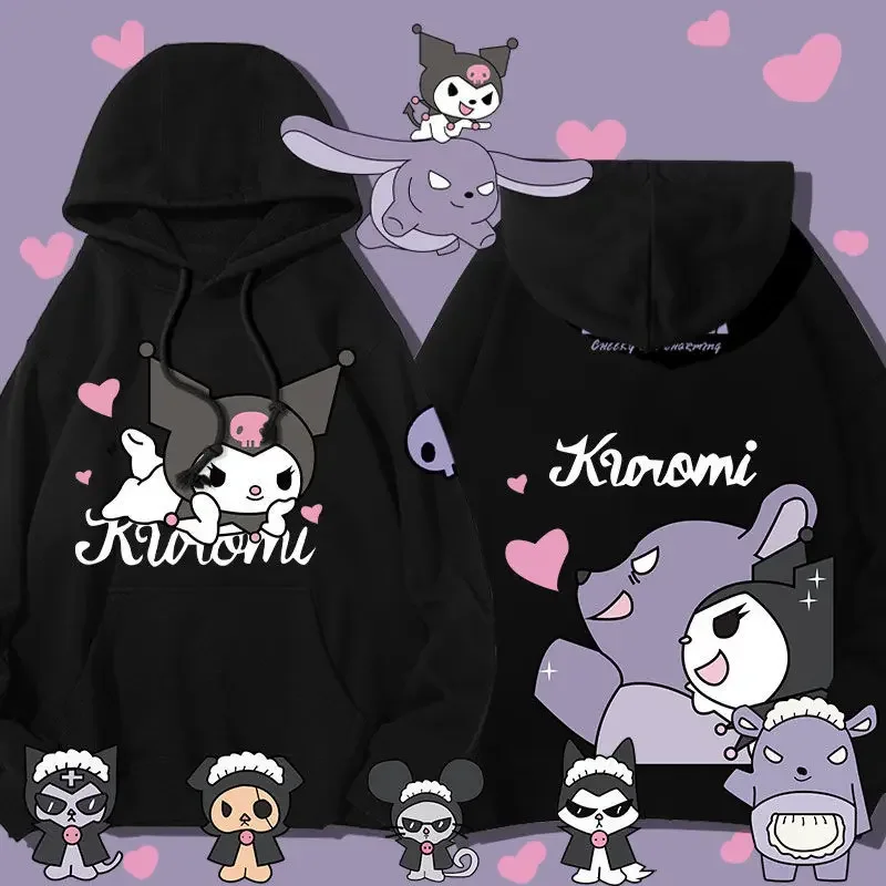 

Kawaii Sanrioed Anime Cartoon series Kuromi New Fashion Creative Cute Girls Couple Hooded Wear Classic Couple Set Birthday Gift