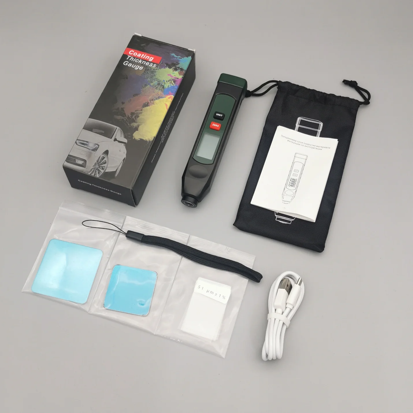Автомобильный тестер толщины краски Yunombo