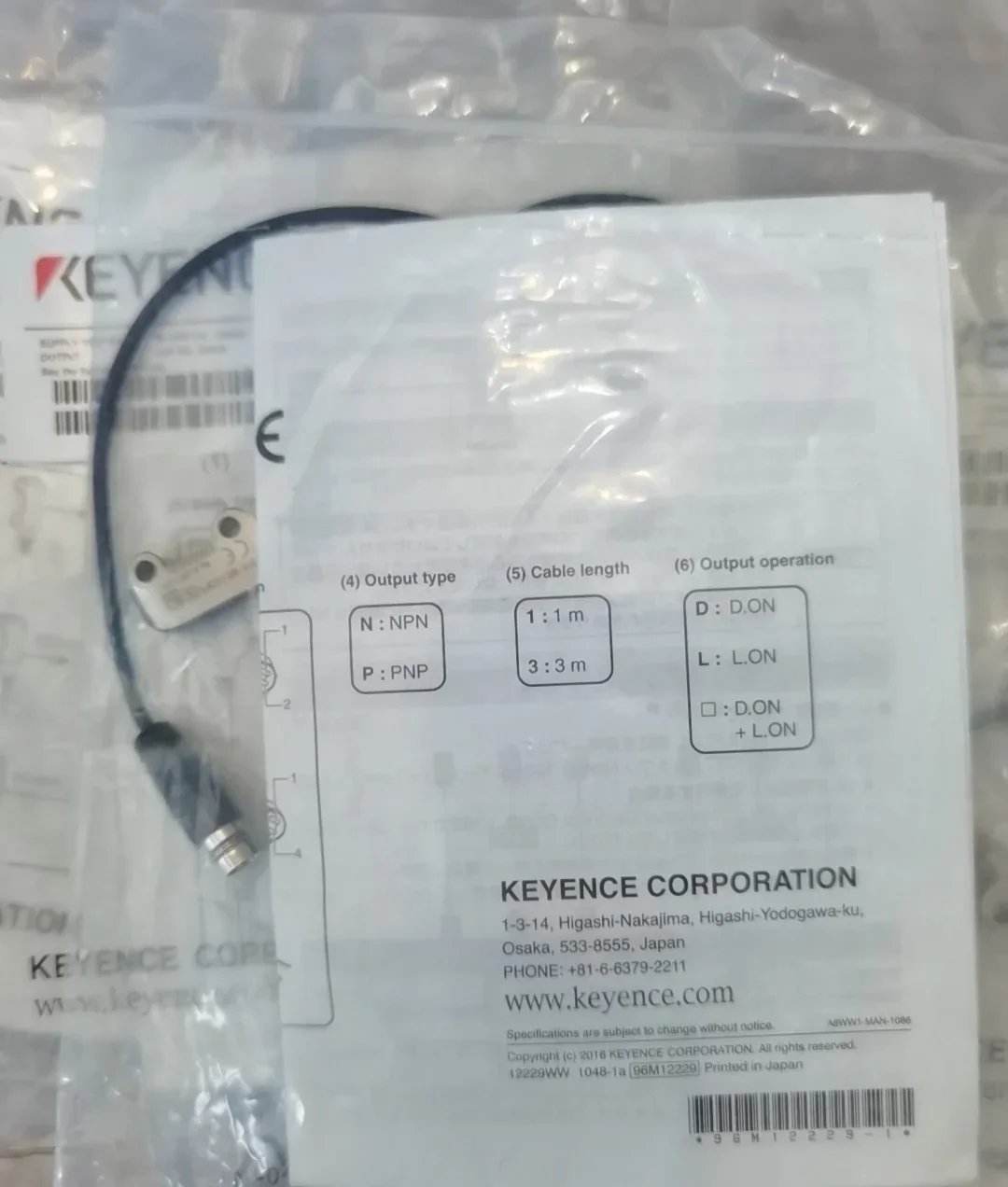 Keyence Мини-тонкий пропускной разъем M8 тип 1 2 м PR-M51C3PL автономный миниатюрный