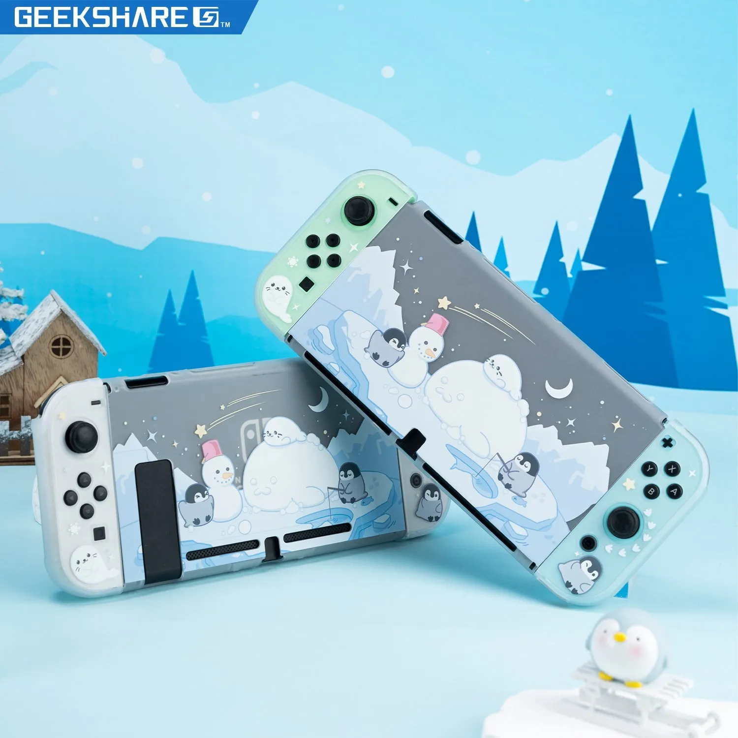 

GeekShare Protective Shell Polar Animal Soft TPU NS Joycon Cover Protection Case Cover For Nintendo Switch OLED Acce