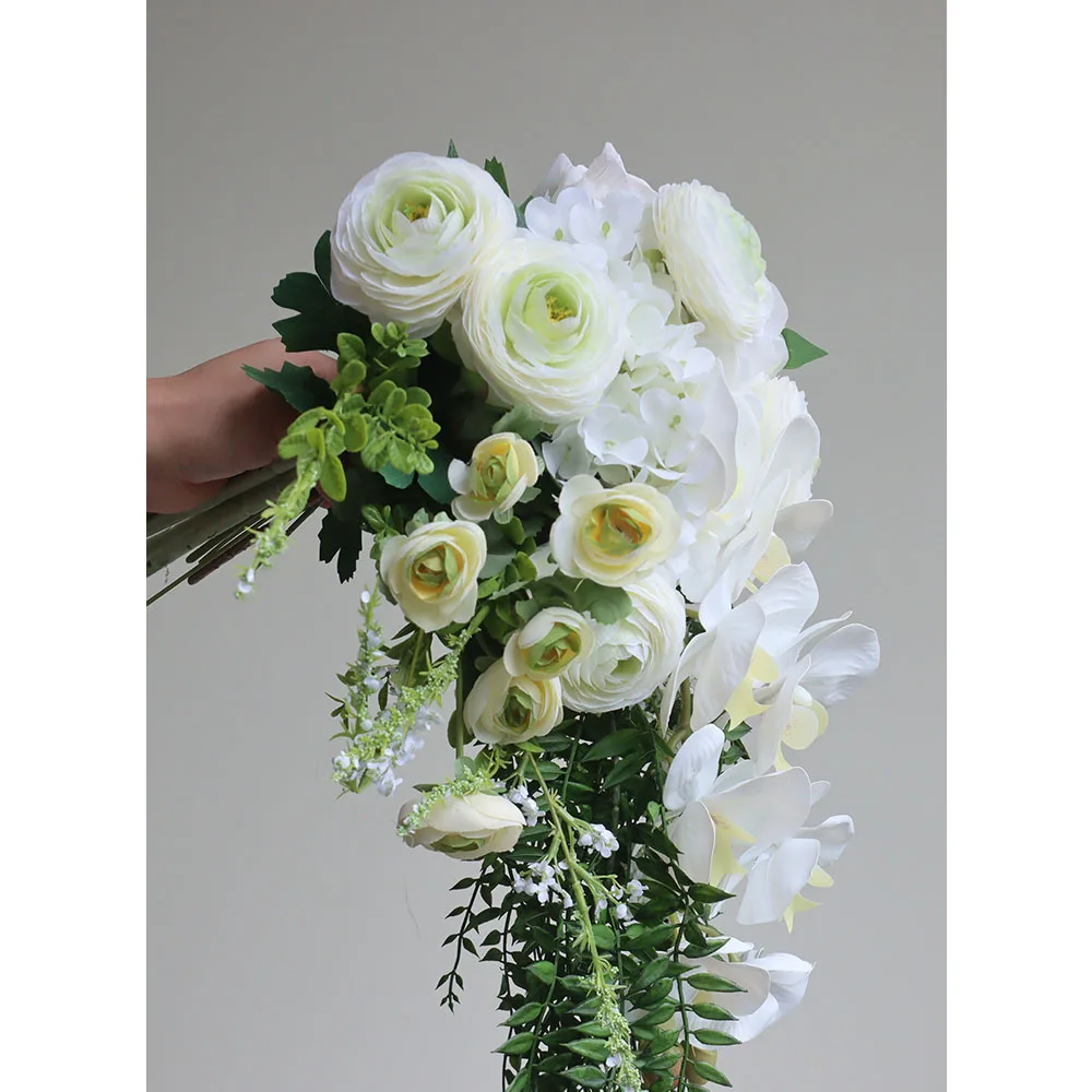 Букет невесты с буканом имитация цветка свадьба искусственный цветок реквизит