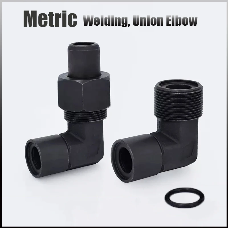 

Hydraulic Transition Joint Carbon Steel Right Angle High Pressure Oil Pipe Joint Metric Thread Connection Fittings Welded joint
