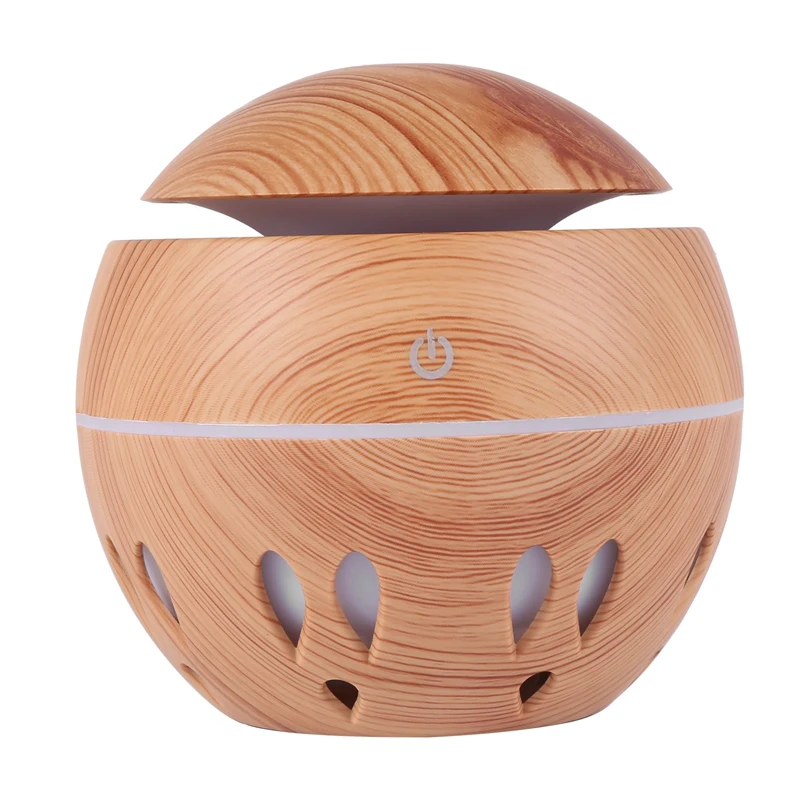 

Electric Air Humidifier Essential Aroma Oil Diffuser Ultrasonic Wood Grain Humidifier USB Mini Mist Maker LED Light