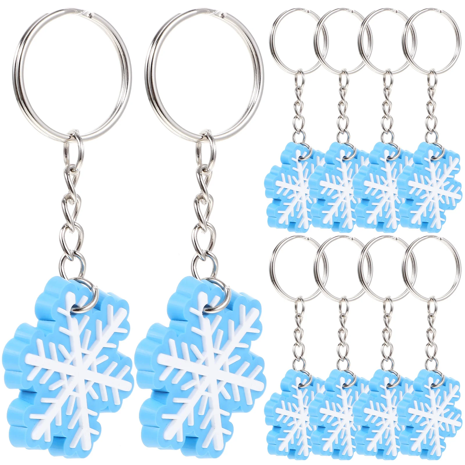 

Hanging Keychains Adorable Christmas Party Favors Snowflake Xmas Rings Tree Decorations