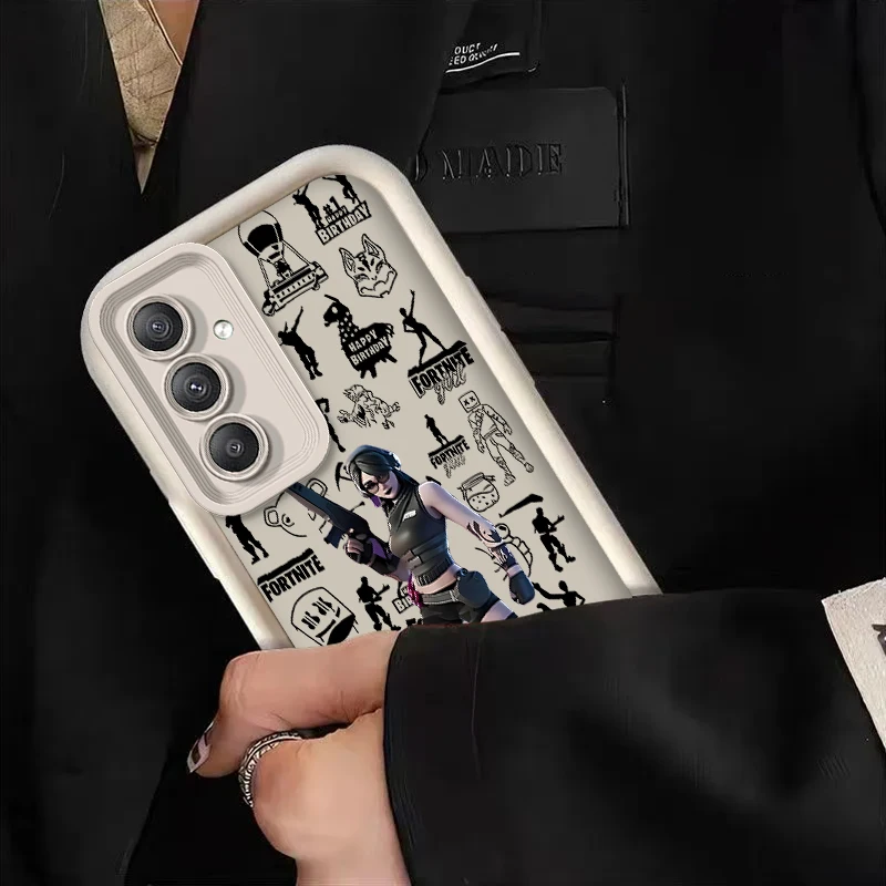 F-Fortnites Case for Samsung Galaxy S24 S23 S22 S21 Ultra Plus S20 FE A55 A54 A53 A52 A52S A51 A50 A50S A35 Shockproof Cover