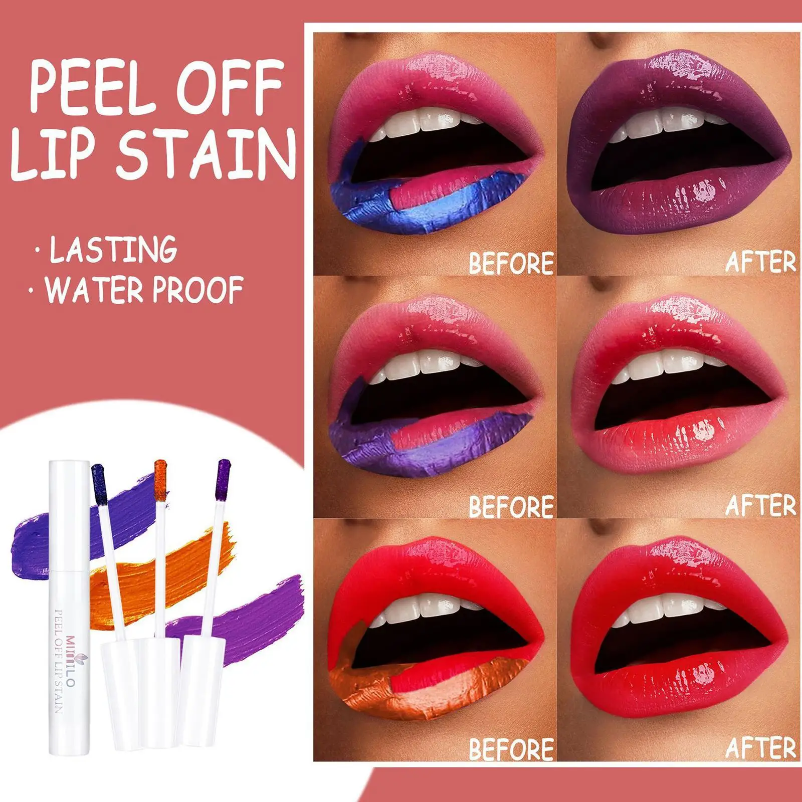 

Wonder Liquid Blading Peel Reveal Lip Color Kit Amazing Gloss Off Tear Kit Lip Lipstick Off Lasting Liquid Peel Stain Lip X0V4