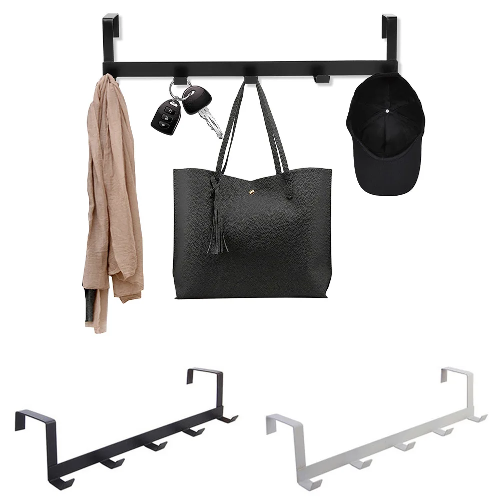 

Hooks Over The Door 5 Hooks Clothes Coat Hat Towel Hanger Organizer Rack Bathroom Kitchen Door Hanger Accessories