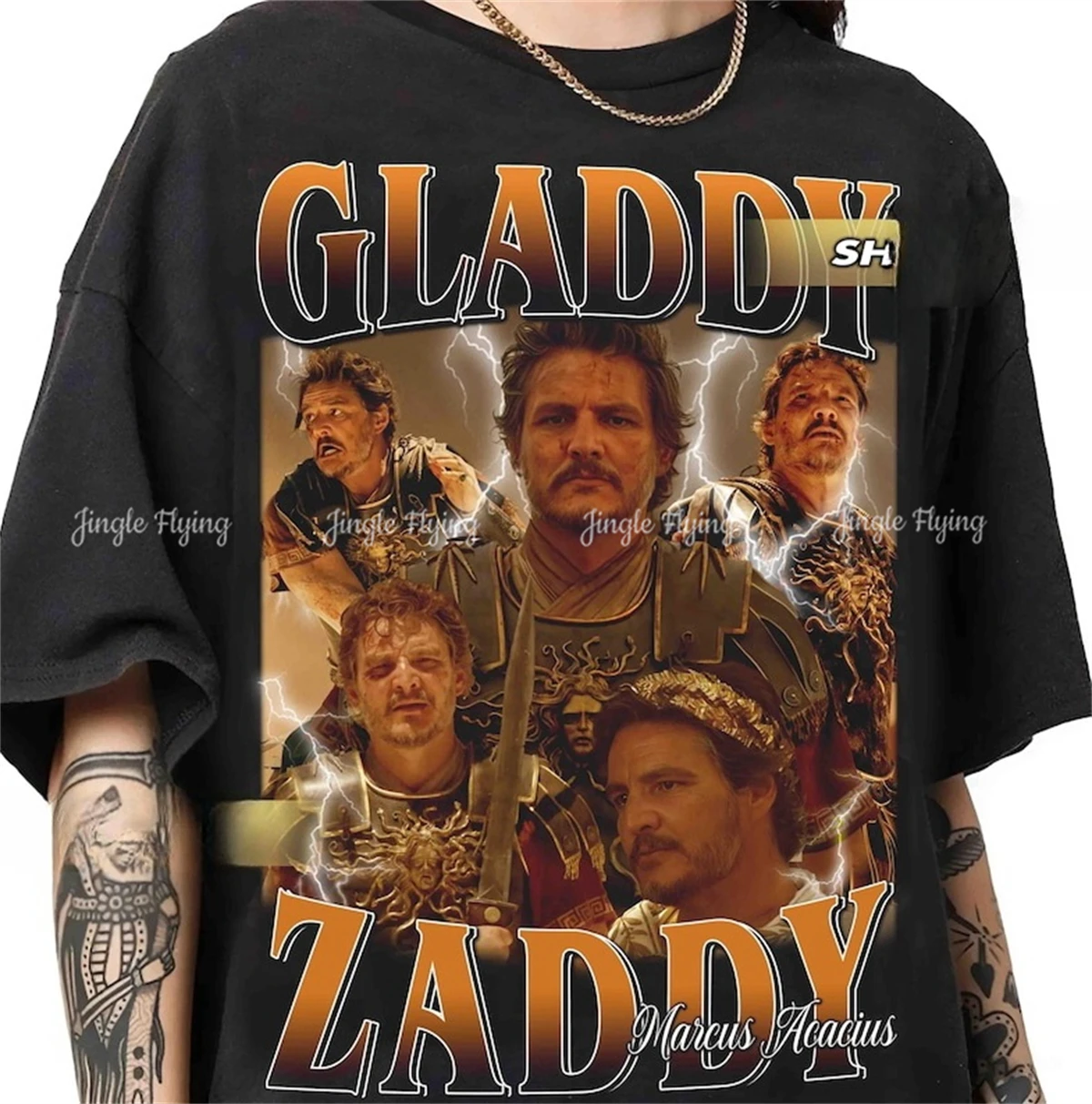 Гладиди Задди Педро Паскаль Ретро 90-е Стиль Винтаж Рэпти Рубашка Графическая