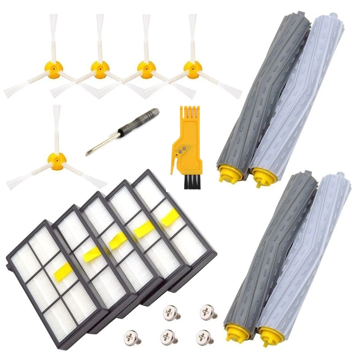 

Replacement Parts For Irobot Roomba 860 880 805 860 980 960 Vacuums With 5 Pcs Hepa Filter 5 Pcs 3-Armedside Brush 2 Set Debr