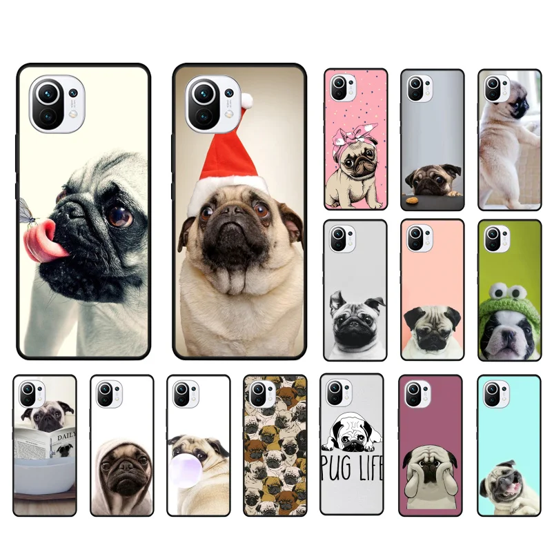 

Animal Cute Pug Dog Phone Case for Xiaomi 12 Mi 10T 11T 11 Pro 10 10T 11 lite 10pro 11Ultra Poco X3 Pro Poco F3 M3