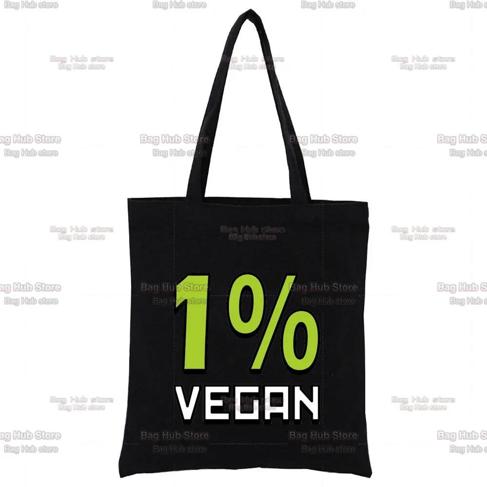 Забавная Милая винтажная женская сумка для покупок веганов черная Холщовая