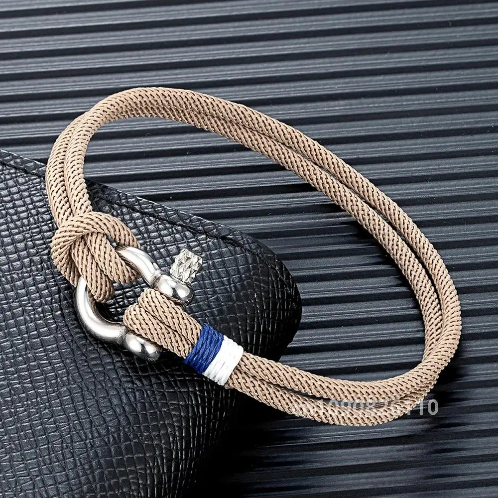 MKENDN темно-синий плетеный веревочный браслет из нержавеющей стали мини-подкова с