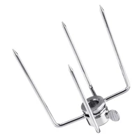 2pcs stainless steel rotisserie meat forks clamp grill meatpicks barbecue skewer with locking screw quick adjustments bbq tools