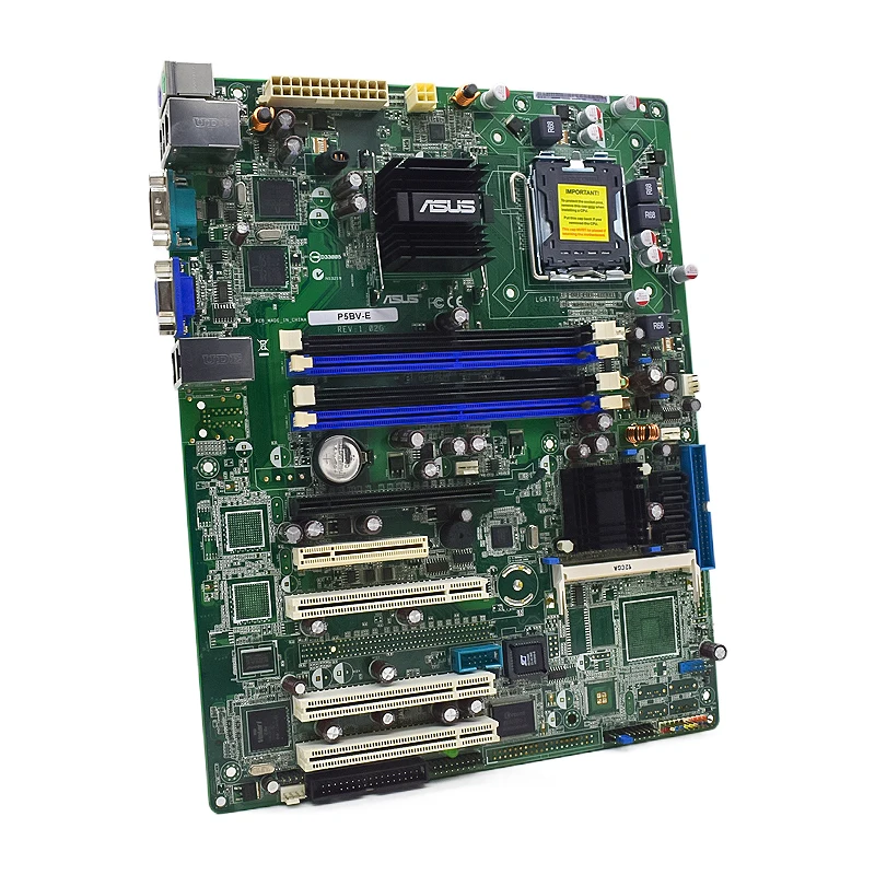 

ASUS P5BV-E Motherboard LGA 775 Support Intel Xeon 3000 Series Processor DDR2 32MB Memory PCI-E X16 USB ATX