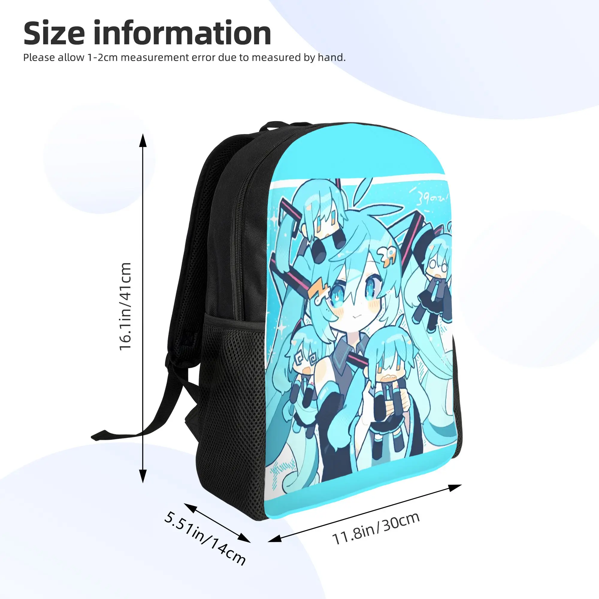 Рюкзак Hatsune Miku для мужчин и женщин, повседневный, студенческий, для походов и путешествий, японский аниме-рюкзак, легкий холщовый рюкзак для ноутбука (art.: 3920d85ec229f) - 3920d85ec229f