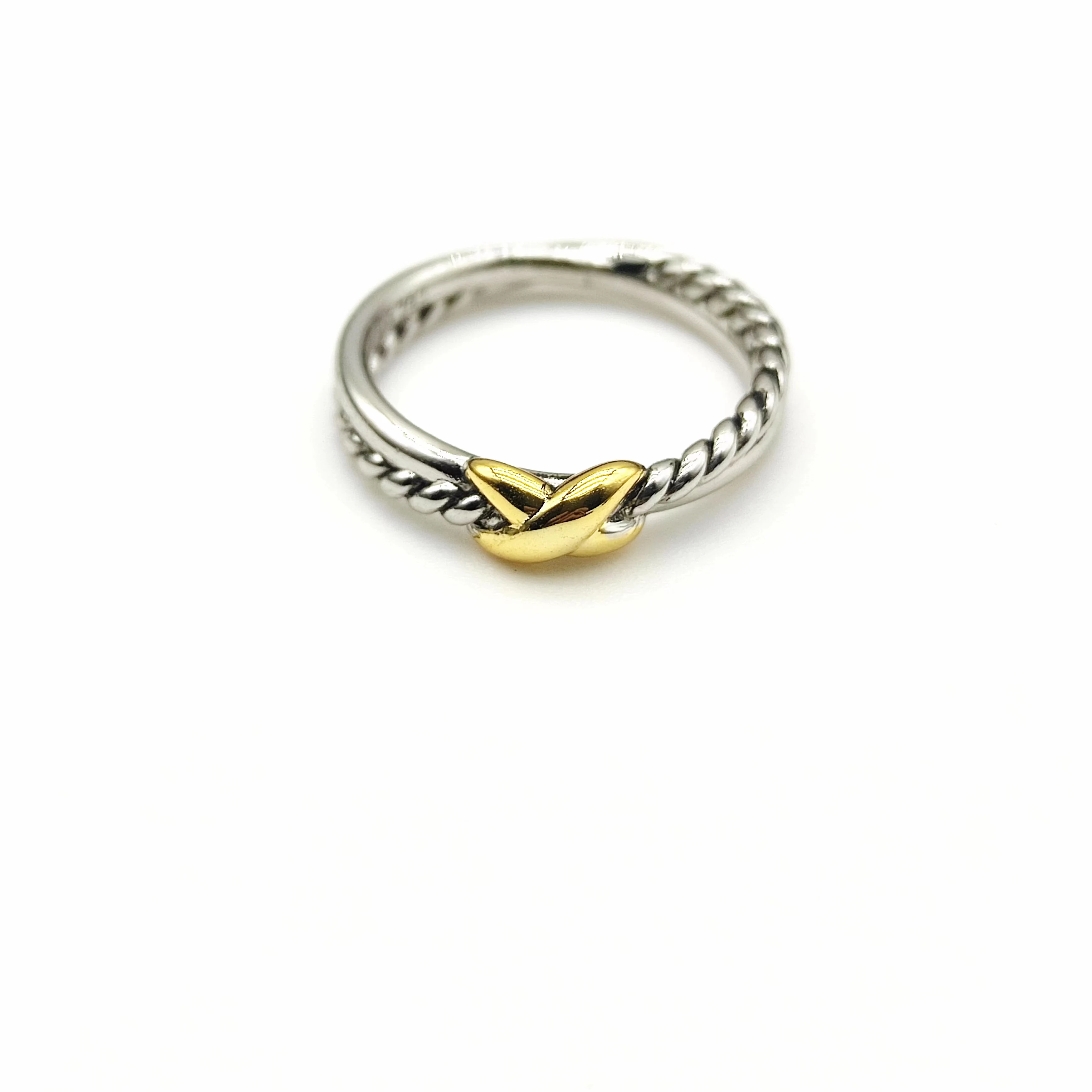 X for Women 1:1 High Quality Station Cable Cross Collection Vintage Ethnic Loop Hoop Pendant Punk Jewelry Band Ring